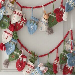 Garnet Hill Mitten & Stocking Advent Calendar NWT